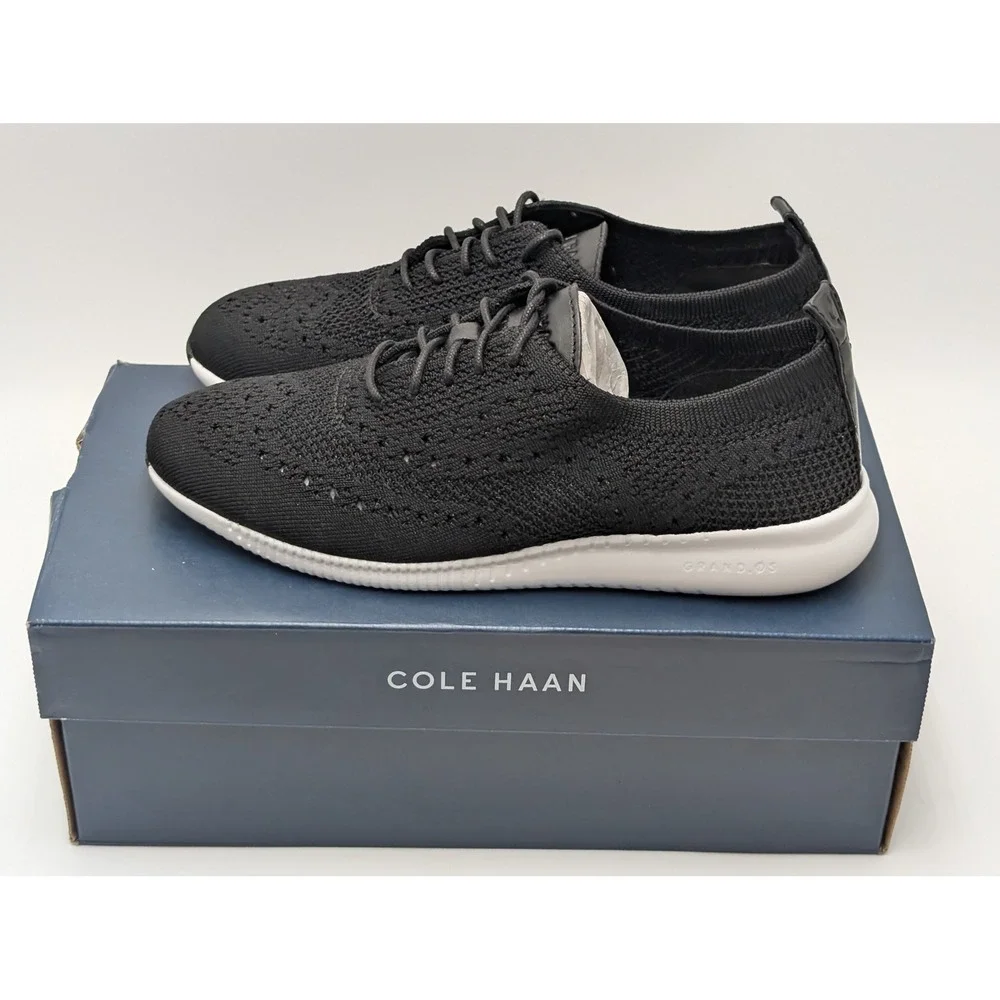 Cole Haan Sneakers Womens 6.5 Black 2.Zerogrand Stitchlite Oxford W11511 Knit‎